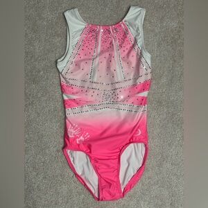 HTF Chalk Warrior Pink Voltage gymnastics leotard.
